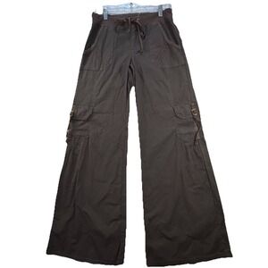 New XCVI Drawstring Wide Leg Cargo Pants Size XS Pockets GORPCORE Brown Grunge